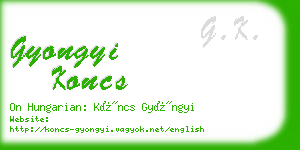 gyongyi koncs business card